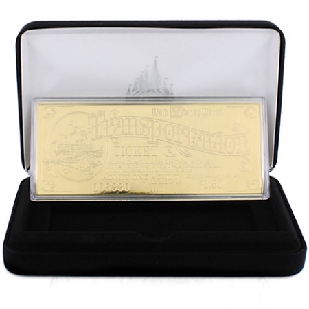 Disney Collectors Golden Ticket Replica - Transportation Ticket - 24K 3 Disney Collectors Golden Ticket Replica - Transportation Ticket - 24K